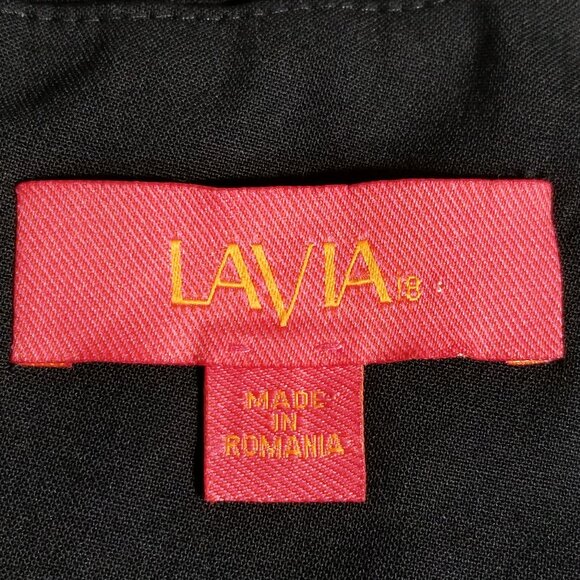 LaVia 18 Black Shift Dress Sleeveless Sheath Structured Career Corpcore EU 50 - Picture 10 of 12